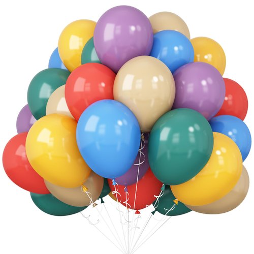 Colorful Balloons Rainbow Assorted Color Latex Balloons Set 60pcs 12inch Blush Blue Nude Light Purple Orange Yellow Helium Balloons Mixed Colored Balloon Boho Birthday Party Decoration DIY Supplies