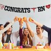 Congrats RN Banner, Future Nurse/BSN/NP, Big Nurse Energy, 2025 Nursing School Survivor Graduation Party Decorations Supplies, Black Glitter