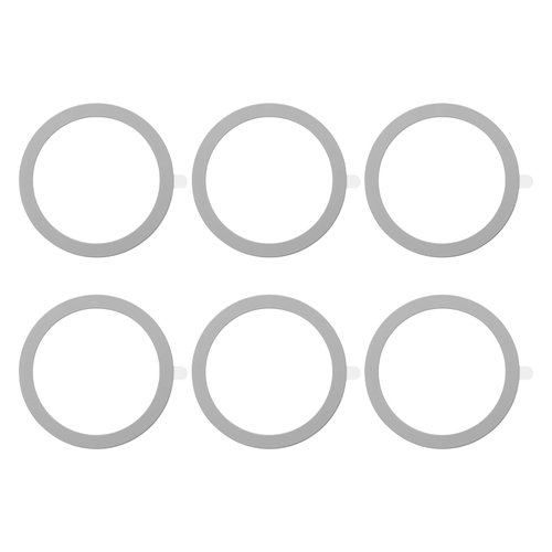 MECCANIXITY Universal Metal Ring Sticker Wireless Magnetic Charger Magnet Ring Stickers 55x0.4mm(ODxT) for Phone Case for All Cellphones, 6 Pack, Gray