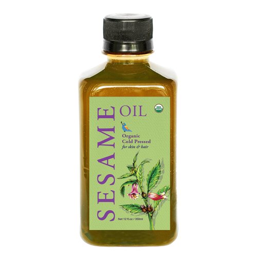DAANA Sesame Oil for Skin: Certified USDA Organic, Extra Virgin, Cold Pressed (12 fl oz)