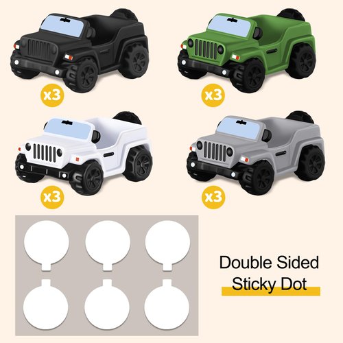 12 Pack DIY Jeep for Rubber Ducks, 3.5 in Jeeps Match Rubber Ducks Jeep Ducking, Colorful Jeep Ducks Accessory Ducks for Jeeps, Christmas Baby Bath Toy Party Favors Christmas Birthday Gifts