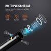 Triple Lens Borescope, DEPSTECH 5" IPS Screen Endoscope Camera with Light, Split Screen View, 1080P HD Sewer Inspection Camera with Carrying Case, 16.5FT Plumbing Snake Camera for Home, Automotive