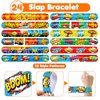 48 Hero 24PCS Hero Temporary Tattoos Sticker 24PCS Slap Bracelets Perfect for Themed Birthday Party Favors Baby Showers or Classroom Rewards Ideal Decor and Gifts for Girls and Boys