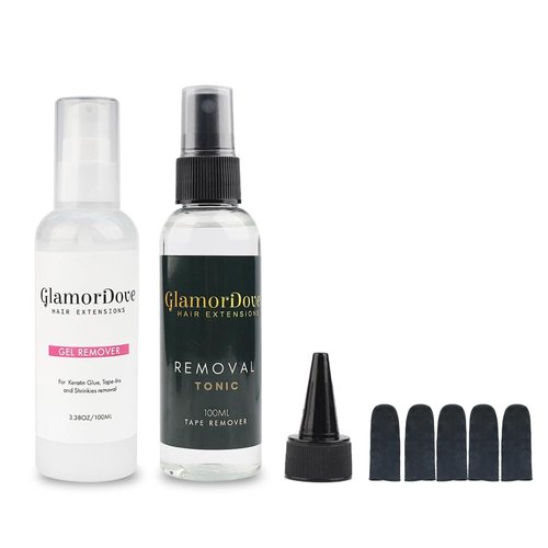 GlamorDove Tape in Extension Remover Kit Bonding Tape Extensions Gel Remover Wig Glue Remover Keratin Glue Hair Replacement Adhesive Remover for Tape in Extensions…