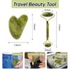 Olaemuo Jade Gua Sha and Face Roller, Real Jade Gua-Sha Stone Facial Tools Set for Reduce Puffiness, Body Guasha Tool for Relieve Neck Tension, SinkCare Beauty Massager as Gift for Women, Green Jade