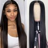DACHIC 200% Density Straight Glueless Lace Closure Wigs Human Hair HD Transparent Lace Front Wigs Human Hair Pre Plucked Brazilian Human Hair Wigs for Women Middle Part 24 Inch Straight wig