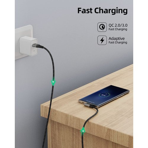 HOTNOW Short USB C Cable Right Angle 1.5ft 2Pack, USB Type C Charger Cable Compatible with iPhone 15/15 Plus/15 Pro/15 Pro Max, Galaxy S21/S20/S10/S9 Plus