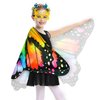 Sunlisky Kids Butterfly Wings Costume for Girls Fairy-Wings Mask Party Favors Gifts (Rainbow sets)