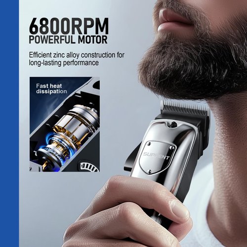 SUPRENT Hair Clippers for Men Professional, Cordless High-Performance Clippers for Hair Cutting, USB-C Rechargeable Mens Hair Clippers with LED Display Trimmer for Barbers & Home Haircut Use