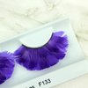 Elegant Lashes F133 Premium Purple Feather False Eyelashes Halloween Dance Rave Costume