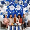 Navy Blue White Silver Party Decorations,46pcs Kit Blue White Silver Balloon Paper Pompom Tassel Garland Men Wedding Baby Bridal Shower Birthday Decor