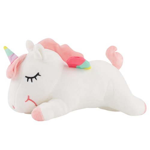 Anboor Unicorn Stuffed Animals, Cute Soft Unicorn Plush for Girls Party Favors Hugging Unicorn Pillow with Rainbow Wings (15.7 inch, White)