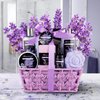 Spa Bath Gift Basket Set, Lavender Home Spa Gift for Women, with Shower Gel, Bubble Bath, Body Butter, Bath Salt, Bath Bomb, Bath Oil, Bath Soap,Gift Idea for Mother, Girlfriend, Wife