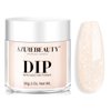 AZUREBEAUTY Dip Powder - Nude Shimmer Color 2Oz/56g, Shiny Nude Kin Tones Neutral Dipping Powder Crystal French Nail Art Starter Manicure Salon DIY Home Gift