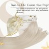 Sunny Hair Blonde Tape in Hair Extensions Human Hair Platinum Blonde Human Hair Tape ins Extensions Real Hair Blonde Tape in Natural Hair Extensions for White Women 50g 20pcs 22inch
