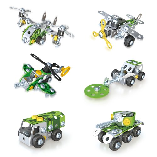6 in 1 Military Truck STEM Building Toy Set for Boys Age 8-12 - Metal Army Toys Model Car Kit Set - Engineering STEM Kits or Kids 6-8, 8-10 Stem Projects Vehicle 321pcs for 10 11 Year Old Boys