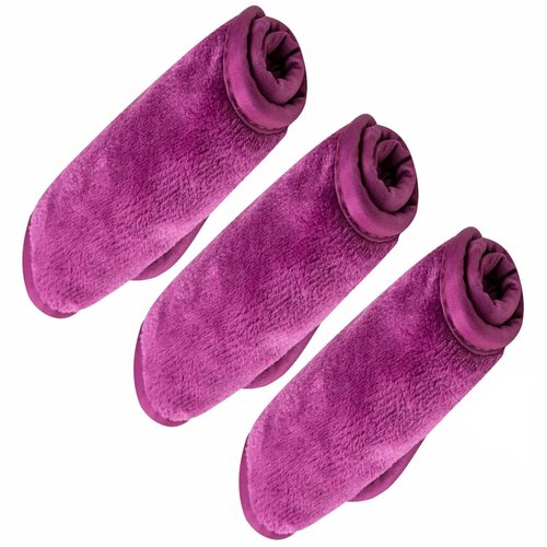 Makeup Remover Cloth Cleansing Towel - Chemical Free - Move Makeup Instantly with Just Water (3 Burgundy)