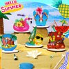 Geetery 12 Pcs Wooden Summer Themed Party Table Decorations Beach Table Sign Standing Centerpieces Beach Pool Party Decorations Summer Baby Shower Decorations for Luau Hawaii Beach Pool Party