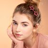 Isslly 30PCS Cute Star Hair Clips for Women, Pink Metal Star Hair Snap Barrettes, Non Slip Hair Accessories for Women, Girls for Daily Use, Parties