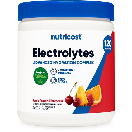 Nutricost Electrolyte Complex Powder (120 Servings, Fruit Punch) - Hydration Supplement Drink Mix with Vitamins and Minerals