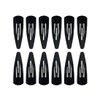 Generic Hair Clips For Kids And Women, 12 Pieces, 2.3 Inches, Fancy Hair Tic Tacs (Black)
