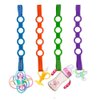 4PK Toy Safety Straps, Stretchable Silicone Pacifier Clips Baby Toddler Bottle Toy Harness Straps for Strollers, High Chair, Shopping Trolley,Cars,Hanging Baskets,Cribs,Bags