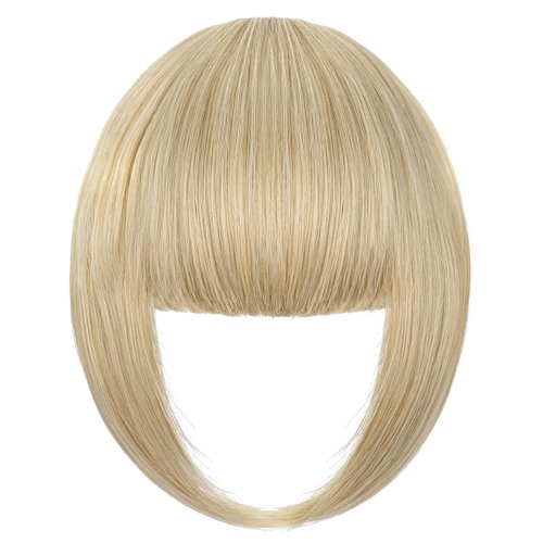 Cephermer Clip in Bangs, Synthetic Bangs Hair Clip Ash blonde mix Bleach Blonde