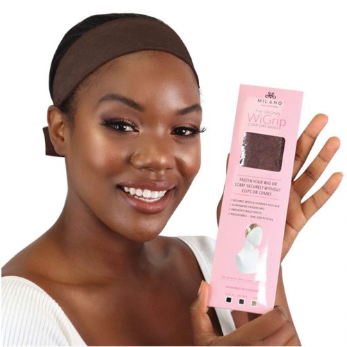 MILANO COLLECTION Original WiGrip Comfort Band, No Slip Wig Grip Band for Women, Tension-Free Glueless Wig Installs, One Size Fits All, Chocolate Brown, 1 Pack