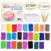 Loom Rubber Bands, 12750pc Rubber Band Refill Kit in 26 Colors with 500 Clips 6 Hooks, INSCRAFT Loom Bands