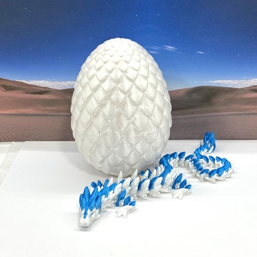 3D Printed Dragon, Articulated Gemstone Dragon with Dragon Egg, Fidget ADHD Autism Toy, Executive Desk Toy Home Office Decor D063WB