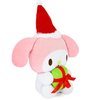Ahlsense 8-Inch Christmas Cat Plush with Santa Hat and Gift, Soft and Adorable Holiday Stuffed Animal for Kids, Boys, and Girls | Perfect Christmas Decoration and Gift (Pink)