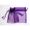 60 Dark Purple Organza Gift Bags 5"x7"