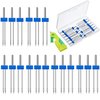 18 Pieces Sewing Machine Twin Needles Double Twin Needles Pins Twin Stretch Needles with Plastic Box, Automatic Needle Threader for Household Sewing Machine, 3 Mixed Sizes 2.0/90, 3.0/90, 4.0/90