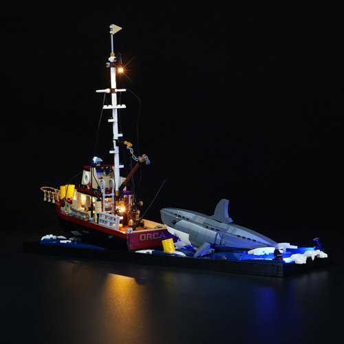 Rorliny LED Lighting Kit Compatible with Lego Jaws 21350(No Lego Models), Creative Light for Lego 21350 Set-Classic Version Light