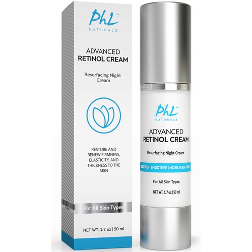 Retinol Cream for Face with Hyaluronic Acid – Unscented Anti Aging Night Moisturizer with Natural Ingredients, Especially Formulated for Sensitive Skin and those New to Retinoids -USA Made, 1.75 Ounce
