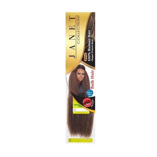 Janet Collection Human Hair Braids Super French Bulk 18" (1B)