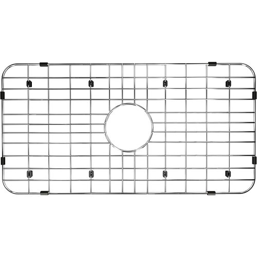 SANNO Kitchen Sink Grate Stainless Steel Sink Protector for Kitchen Sink, Grid Sink Protector Kitchen Sink Rack for Bottom of Sink,Center Drain Sink Bottom Grid,25"L X 12.8"W
