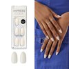 KISS imPRESS No Glue Mani Press On Nails, Color, 'Ballroom', White, Medium Size, Almond Shape, Includes 30 Nails, Prep Pad, Instructions Sheet, 1 Manicure Stick, 1 Mini File