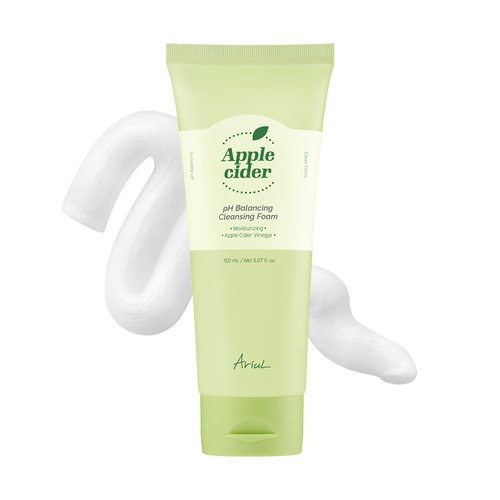 Ariul Apple Cider Weak Acid Cleansing Foam, 5.3 fl oz (150 ml), pH Balance, Face Washing, Pore Care, Corneum Care, Apple Cider Vinegar Blend, Skin Care, Black Horn Plug, Apple Cider Vinegar