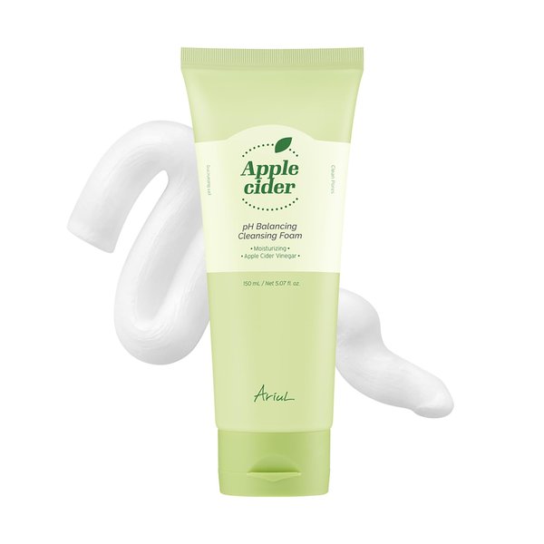 Ariul Apple Cider Weak Acid Cleansing Foam, 5.3 fl oz (150 ml), pH Balance, Face Washing, Pore Care, Corneum Care, Apple Cider Vinegar Blend, Skin Care, Black Horn Plug, Apple Cider Vinegar