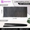 Adeton African Exfoliating Net Sponge, Authentic, Black Owned, Body Scrubber, Long Net Sponge, Body Exfoliator, Sapo, Shower Bath Accessories, Back Foot Scalp Scrub, Flat Dead Skin Remover (Black)
