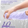 Hair Drying Towel Ultra Absorbent Twist Hair Turban Drying Cap Hair Wrap, 2 Pack 10 inch X 26 inch Super Absorbent Quick Dry Hair Turban for Drying Curly Long Thick Hair (Purple)