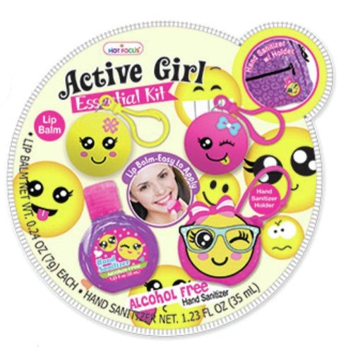 Hot Focus HF-082CBLEM Active Girl Essential Kit Emoji Lip Balm