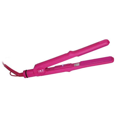 Iso Beauty Newest Turbo Silk Edition 1” Scratch resistant Titanium Plates Hair Straightener Flat Iron (Hot Pink)