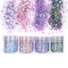 Unime Body Glitter 16 Colors Chunky Glitter for Body Face Hair Make Up Nail Art Mixed Color Glitter
