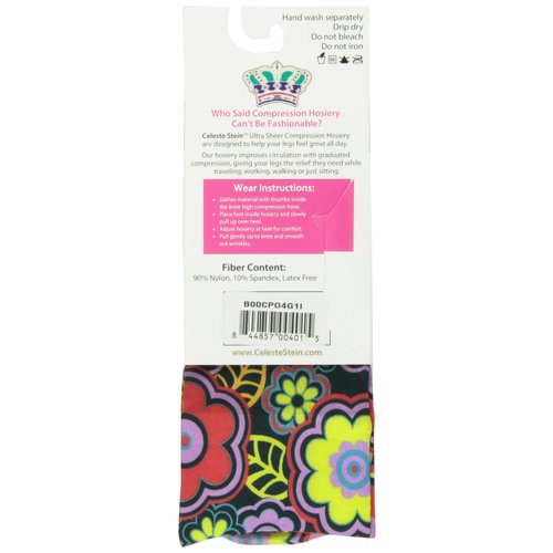 Celeste Stein Therapeutic Compression Socks, Black Vogue, 8-15 mmhg, .6 Ounce, 0.6 Ounce