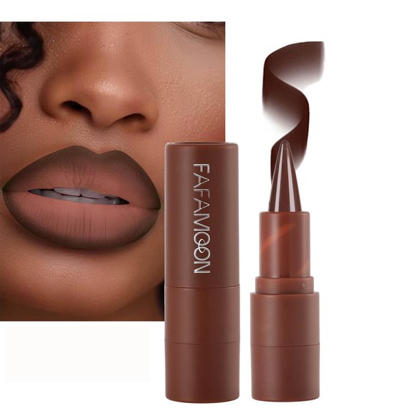 AMY'S DIARY Matte Crayon Lip Liner Lipstick Makeup, Precision Tip Matte Lip Crayon, Longwear Up To 24Hrs,Matt Lip Liner Make Up Smudge-Proof Lip Contour Waterproof for Women (Coffee Bean, Regular)