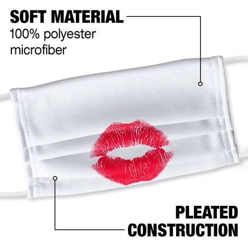 Popfunk Lipstick Kiss 1-Ply Reusable Face Mask Covering, Unisex