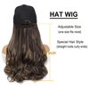 Hat Wig Baseball Cap With Long Wavy Ends Straight Hair Extensions Attached Heat Resistant Synthetic Fiber Hairpiece Replacement Wigs in Hat for Woman Girls Mix brown color(Mlight brown, 18inch)