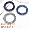 Fashey Rhinestone Hair Ties Elastic Ponytail Holder 3 Pcs Crystal Hair Scrunchies Hair Accessories for Women and Girls (blue,green,dark blue)
